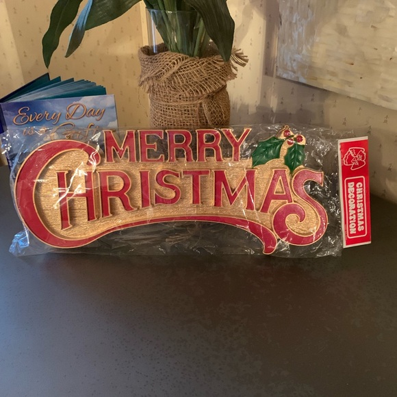 Vintage, NEW IN PLASTIC, MERRY CHRISTMAS, plastic wall decoration. 1960’s. - Picture 5 of 7